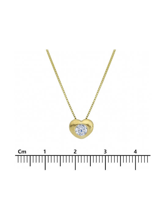 Mentzos Necklace from Gold 9 K with Zircon