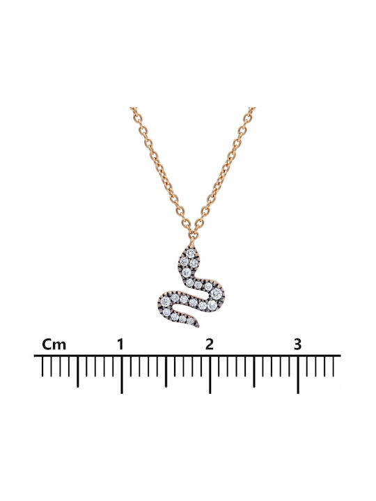 Mentzos Necklace from Rose Gold 18k with Diamond