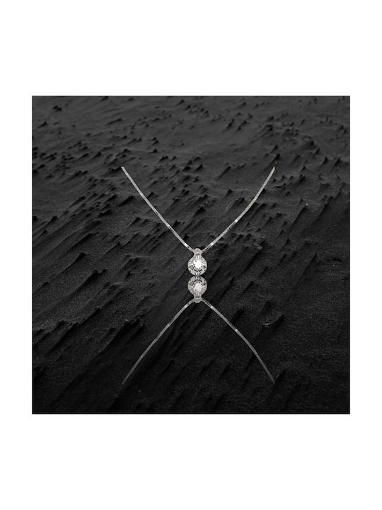 Mentzos Necklace from White Gold 18k with Diamond