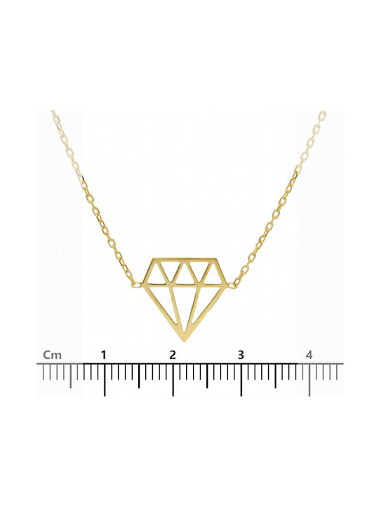 Mentzos Necklace from Gold 14K with Diamond