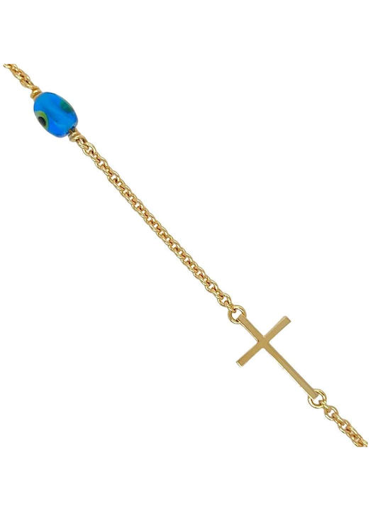 Xryseio Damen Armband mit Design Kreuz aus Gold 18K