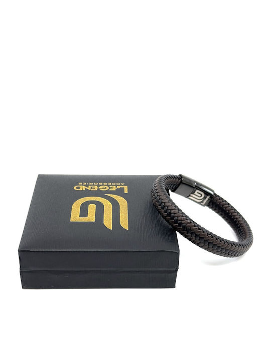Legend Accessories Men's Leather Bracelet 21cm