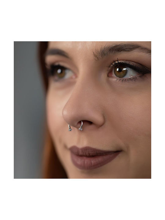 Piercing.gr Nose Earring Septum from Steel Gold Plated with Stones