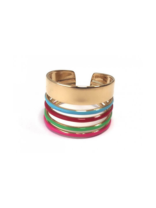 Karma Gifts Women's Gold Plated Steel Ring with Enamel