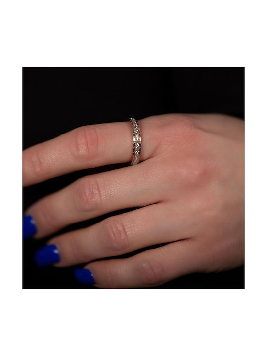 Piercing.gr Damen Ring mit Zirkonia aus Stahl Vergoldeter