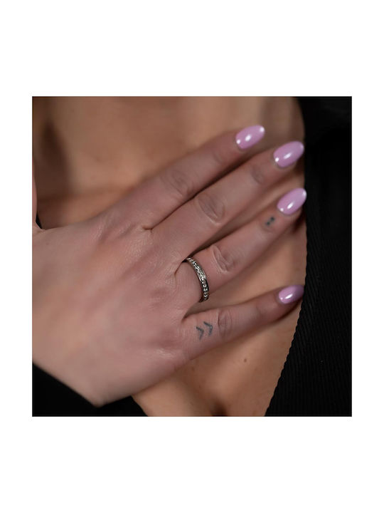 Piercing.gr Damen Ring mit Zirkonia aus Stahl Vergoldeter