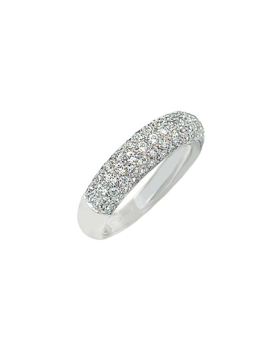 Xryseio Women's White Gold Eternity Ring with Zircon 14K