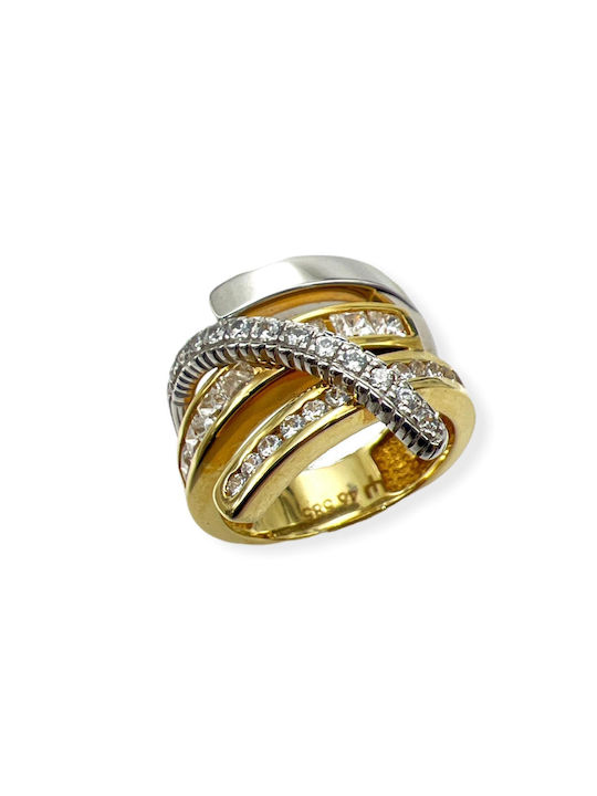 Xryseio Damen Ring mit Zirkonia aus Weißgold 14K