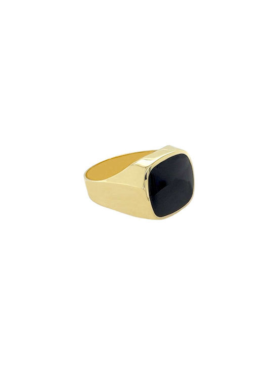 Xryseio Men's Gold Ring with Enamel 9K