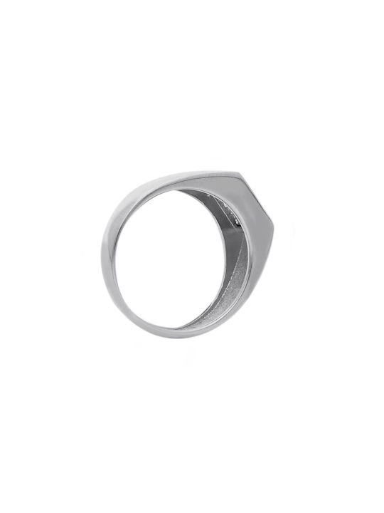 Mentzos Men's White Gold Ring 18K