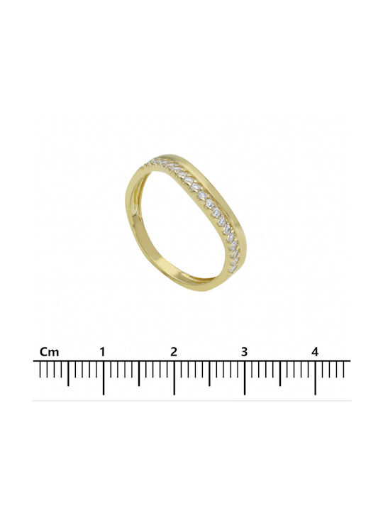 Mentzos Women's Gold Eternity Ring with Zircon 9K