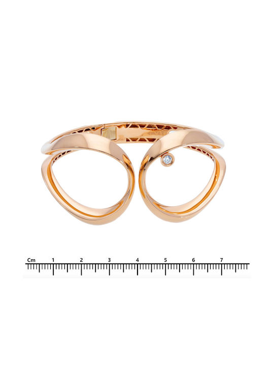 Mentzos Women's Ring with Diamond from Rose Gold 18K