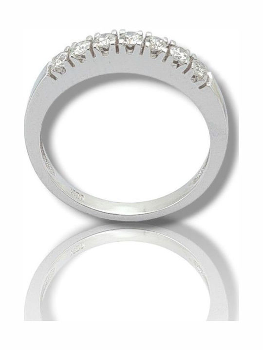 Mentzos Damen Ring Vollring mit Diamant aus Weißgold 18K
