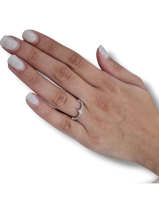 Mentzos Ring with Zircon made of Silver