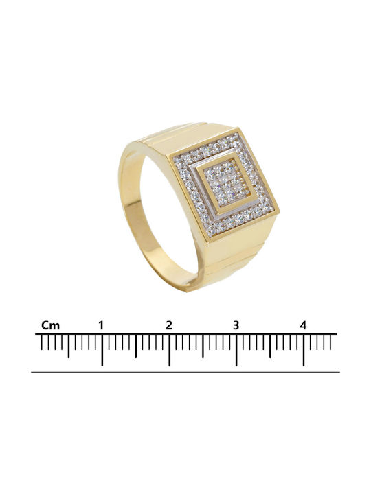 Mentzos Damen Ring mit Zirkonia aus Weißgold 14K