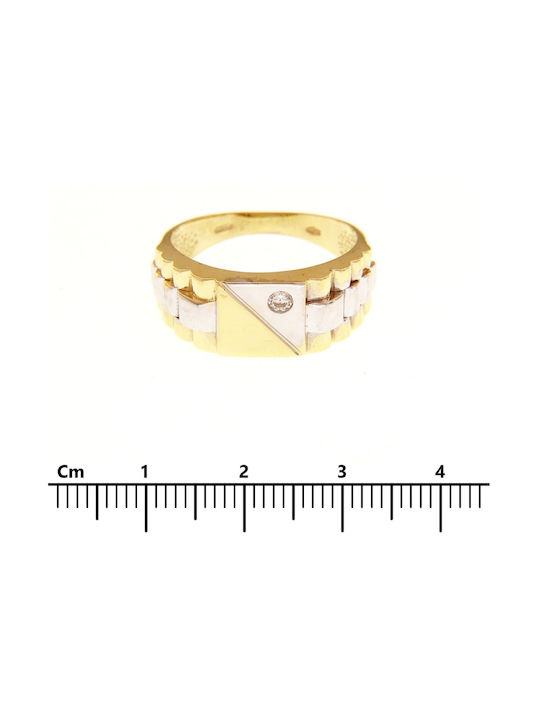 Mentzos Damen Ring mit Zirkonia aus Gold 9K