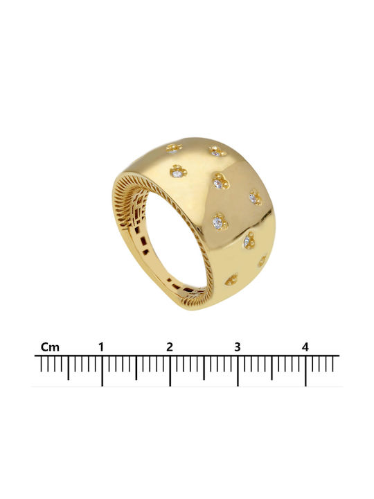 Mentzos Damen Ring mit Zirkonia aus Gold 14K