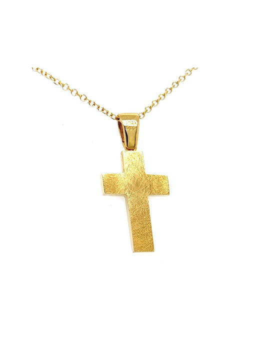 Xryseio Men's Gold Cross 14K Double Sided