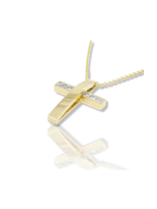Mentzos Gold Cross 18K with Chain