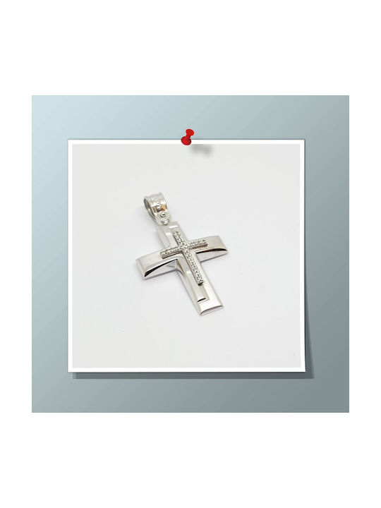 Mentzos Weißgold Kreuz 14K