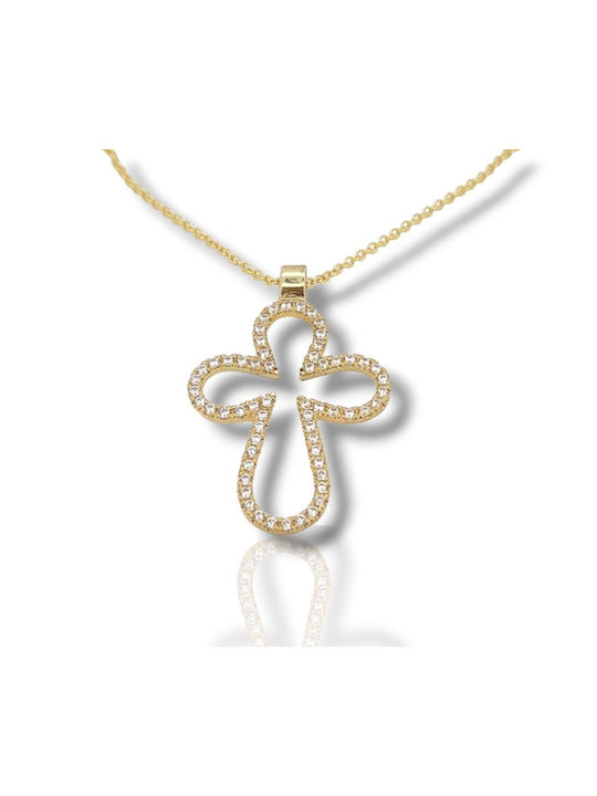 Mentzos Gold Cross 14K with Chain