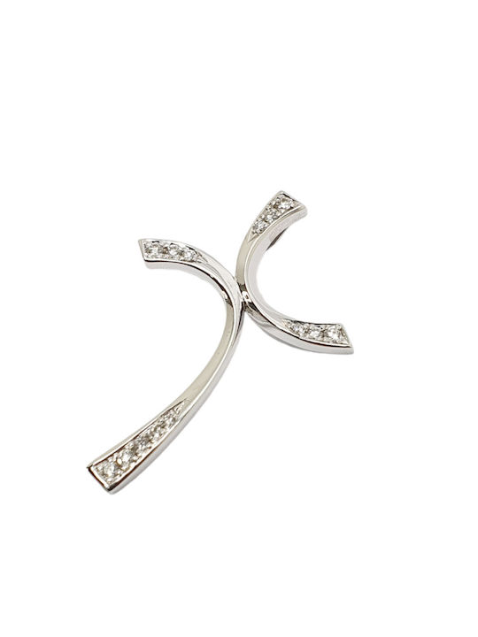 Mentzos White Gold Cross 14K