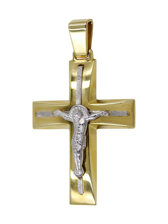 Roloi Kaliamanis Men's Gold Cross 14K Double Sided with the Crucified