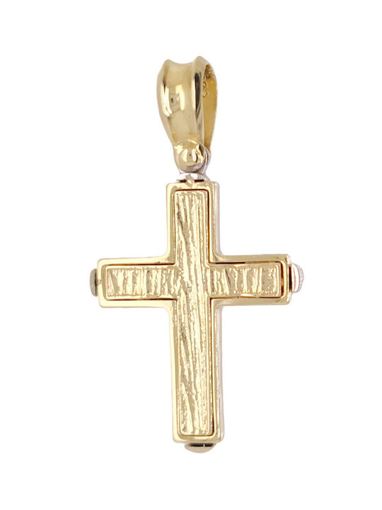 Mertzios.gr Gold Cross 14K Double Sided