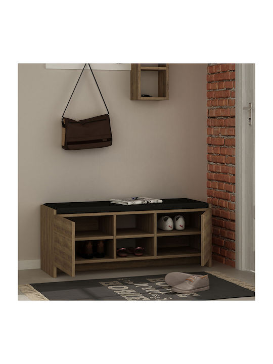 Holz Schuhschrank mit 1 Regal 110x37x43cm