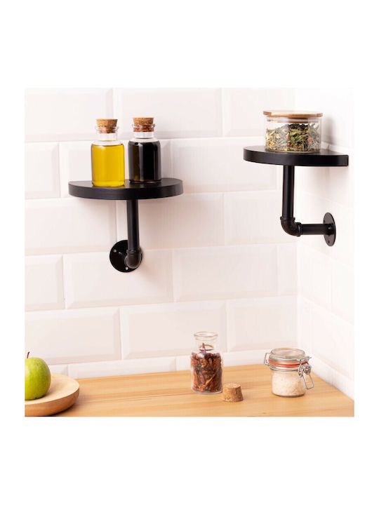 Shelves Wall Black 3pcs 20x15x17cm