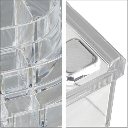 Relaxdays Organizator Cosmetice Cu 4 Sertare Transparent 23.5x19x14cm