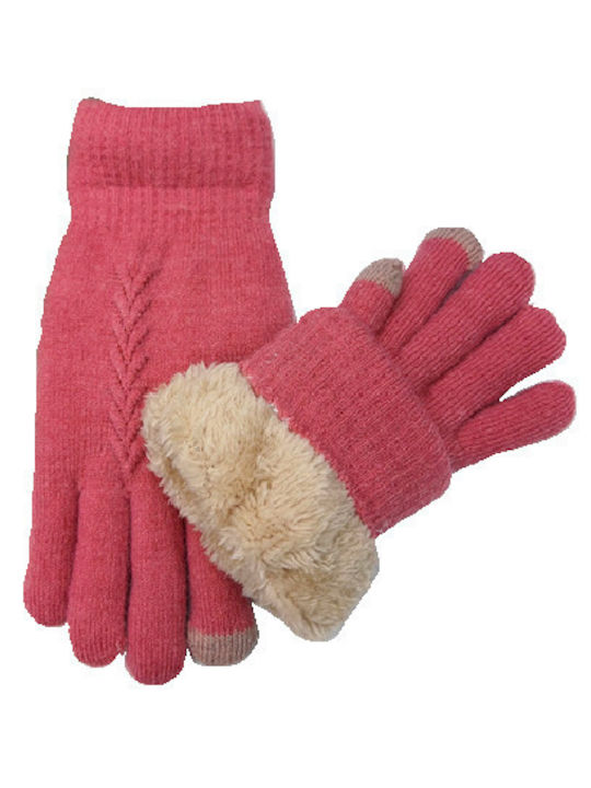 Tatu Moyo Women's Knitted Touch Gloves Pink