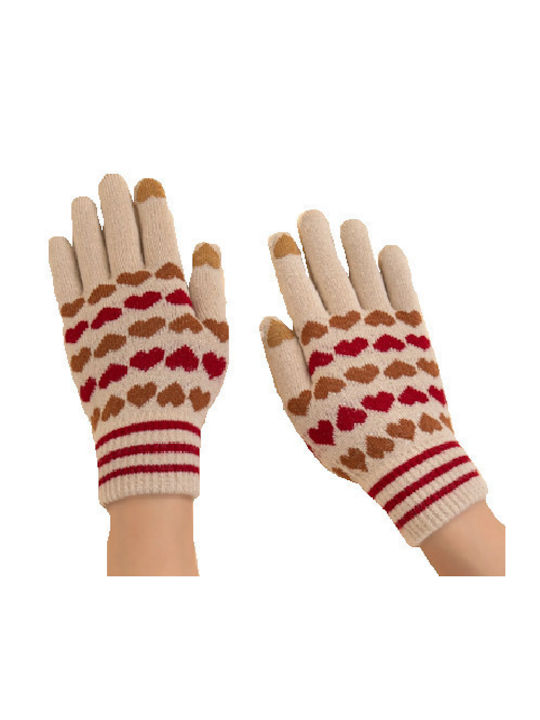 Tatu Moyo Beige Gestrickt Handschuhe Berührung