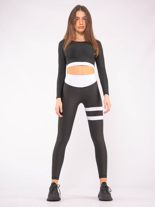 Training Women's Long Firming High Waist Push Up Leggings Black
