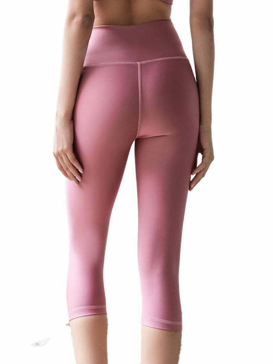 Axidwear Frauen Capri Leggings Hochgeschnitten & Push Up Rosa