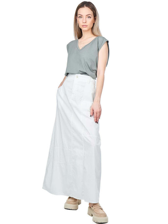 High-waisted Maxi Skirt White