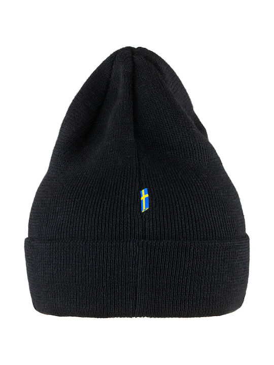 Fjallraven Vardag Beanie Unisex Beanie mit Rippstrick in Schwarz Farbe