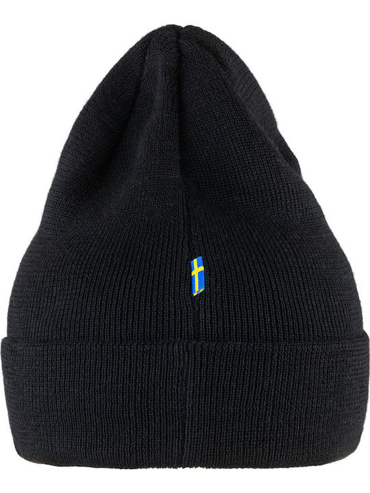 Vardag Beanie Unisex Σκούφος με Rib Πλέξη σε Μαύρο χρώμα