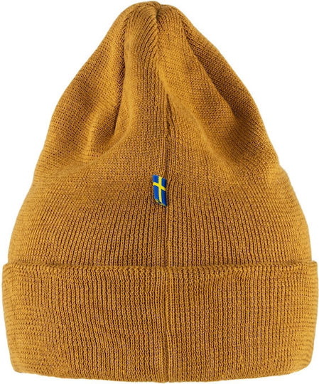 Vardag Beanie Unisex Căciulă cu Tricotaj Rib în culoarea Galben
