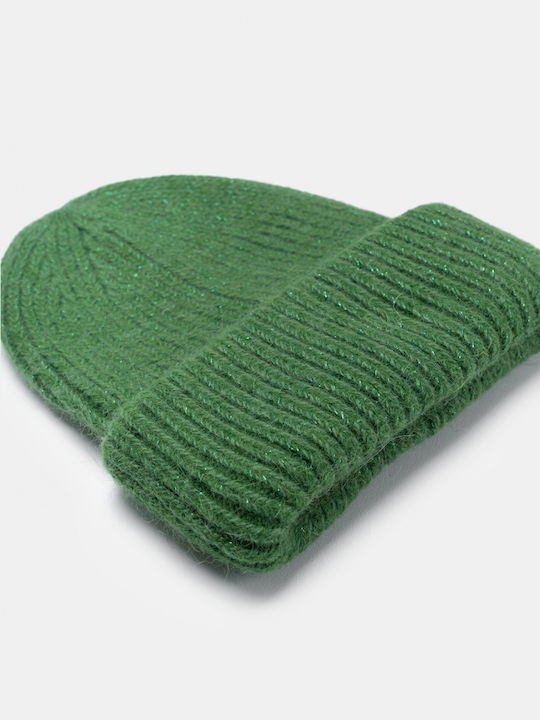 Beanie Unisex Σκούφος με Rib Πλέξη σε Πράσινο χρώμα