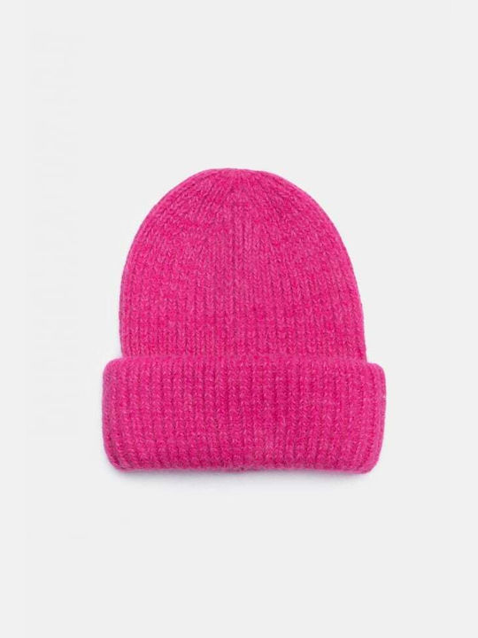 Ribbed Beanie Cap Fuchsia