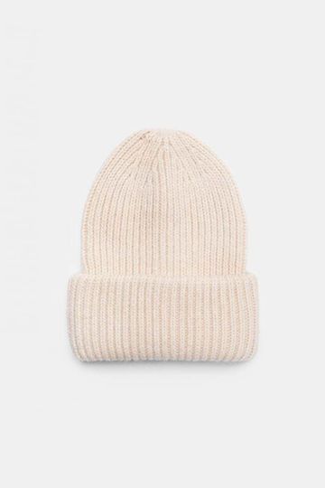 Beanie Unisex Σκούφος Πλεκτός σε Μπεζ χρώμα