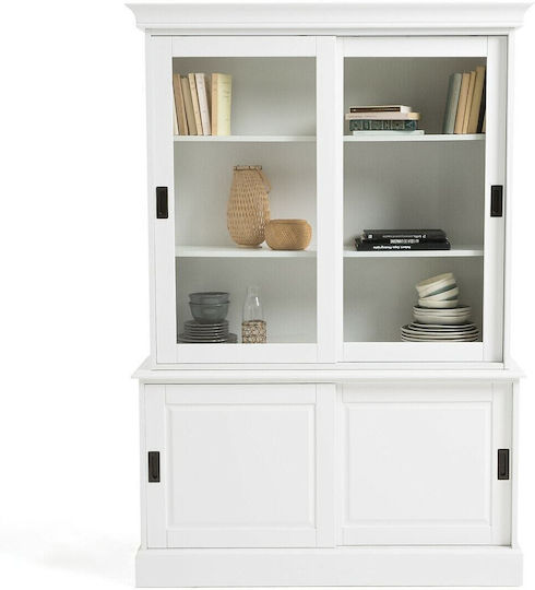 Authentic Style Boden Vitrine aus Holz mit Verglasung
