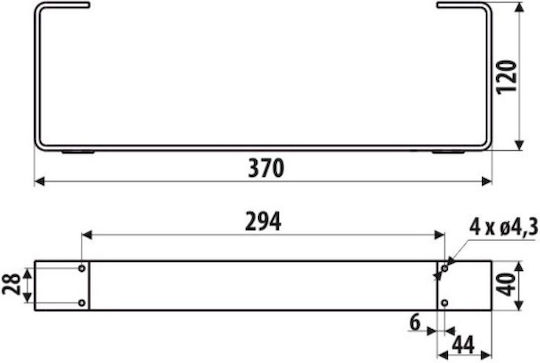 Roline Metallic Furniture Leg Suitable for Table / Coffee Table 37x4x12cm White