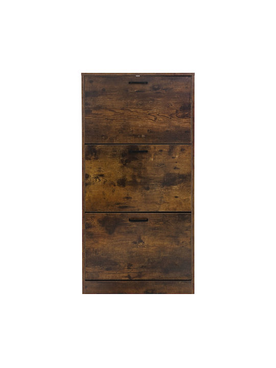 Мебели за съхранение дървен с чекмеджета Кафяв 60x24x120.5см