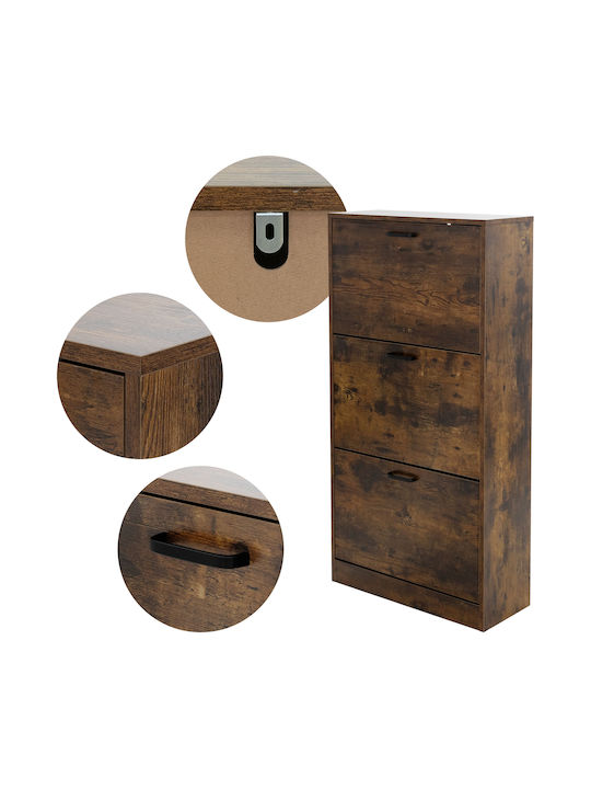 Мебели за съхранение дървен с чекмеджета Кафяв 60x24x120.5см