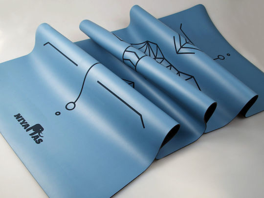 Niyamas Exercise Mat Blue with Carry Strap (183x68x0.5cm)