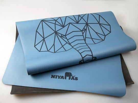 Niyamas Exercise Mat Blue with Carry Strap (183x68x0.5cm)