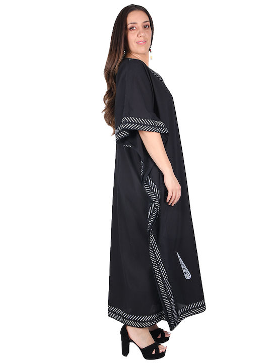 Platinum Fashion Damen Maxi Kaftan Strand Schwarz