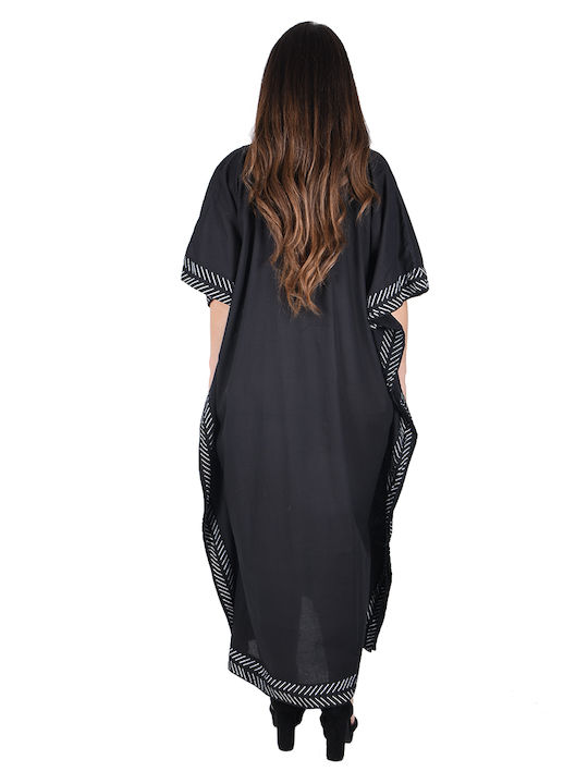 Platinum Fashion Women's Maxi Caftan Beachwear Black